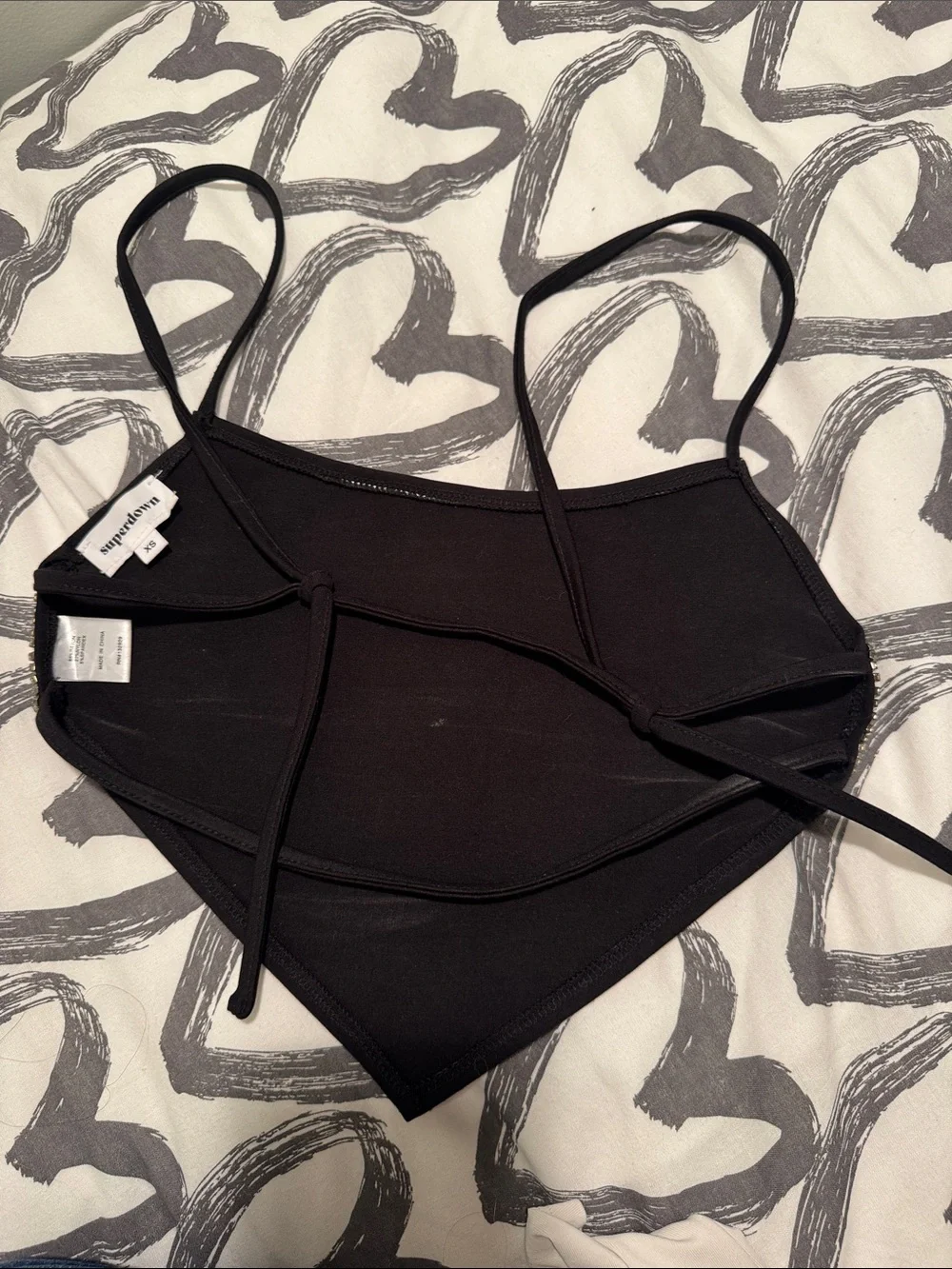 superdown Black Strappy Crop Top - Picture 3 of 3